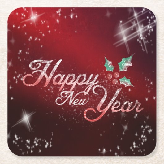Happy New Year Napkins Kartonnen Onderzetters (Voorkant)