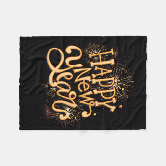 Happy New Year New Years Eve Party , Black  Fleece Deken (Voorkant (Horizontaal))