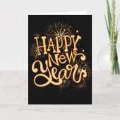 Happy New Year New Years Eve Party , Black  Kaart (Voorkant)
