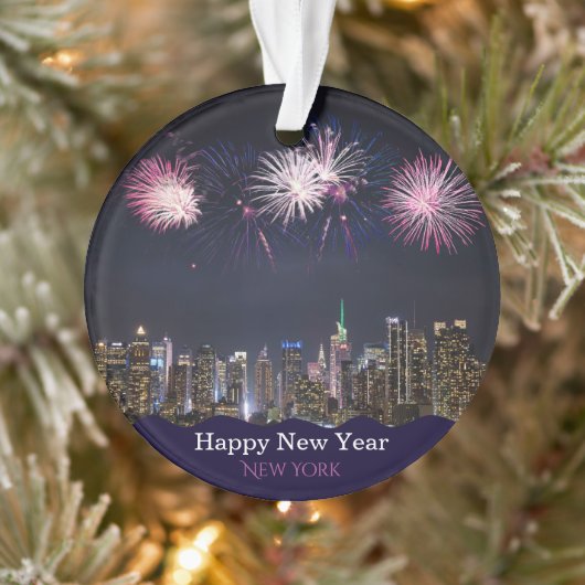 Happy New Year New York Customizable Ornament  (Boom)