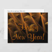 Happy New Year Night Reeds Abstract Fractal Feestdagenkaart (Voorkant / Achterkant)