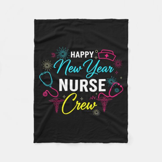 Happy New Year Nurse Shirt, Fireworks Stethoscope  Fleece Deken (Voorkant)