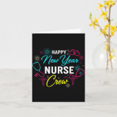 Happy New Year Nurse Shirt, Fireworks Stethoscope  Kaart (Gele Bloem)