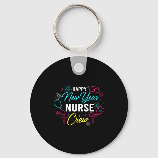 Happy New Year Nurse Shirt, Fireworks Stethoscope  Sleutelhanger (Voorkant)