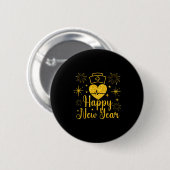 Happy New Year Nurses Heartbeat Fireworks New Year Ronde Button 5,7 Cm (Voorkant /achterkant)