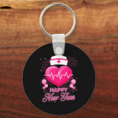 Happy New Year Nurses Heartbeat New Years Eve Part Sleutelhanger (Voorkant)