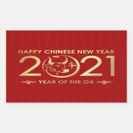 Happy New Year of The Ox - 2021 Rechthoekige Sticker