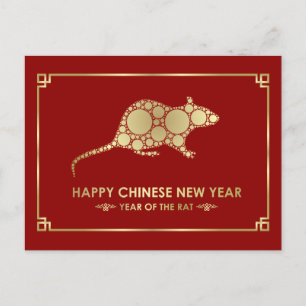 Happy New Year of The Rat - 2020 Feestdagenkaart