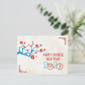 Happy New Year of The Rat - 2020 Feestdagenkaart (Staand voorkant)