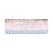 Happy New Year Ombre Silver Stars Sneeuwroze Etiket (Voorkant)