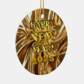 Happy New Year-ontwerp Keramisch Ornament (Rechts)