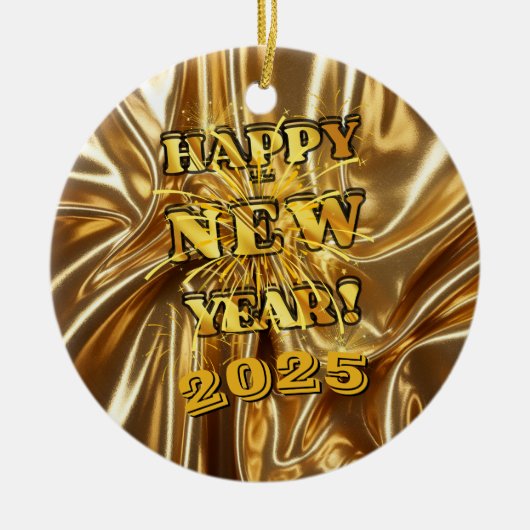 Happy New Year-ontwerp Keramisch Ornament (Voorkant)