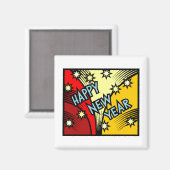 Happy New Year-ontwerp Magneet (Voorkant / Achterkant)