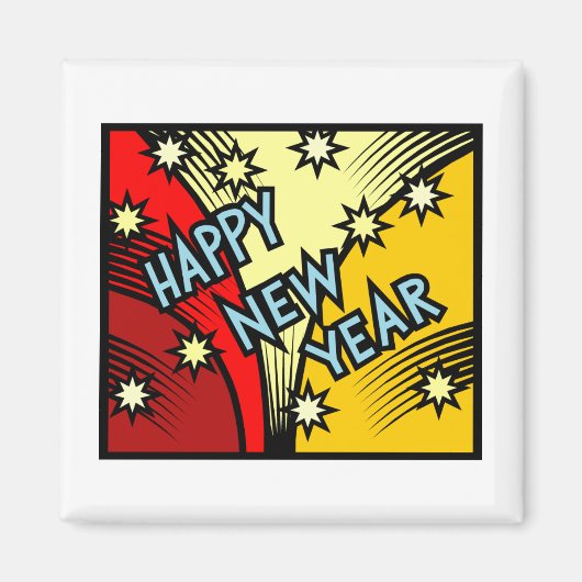 Happy New Year-ontwerp Magneet (Voorkant)