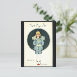 Happy New Year - oude Scandinavisch - Retro Feestdagenkaart