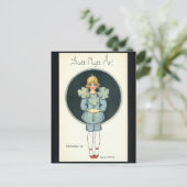 Happy New Year - oude Scandinavisch - Retro Feestdagenkaart (Staand voorkant)