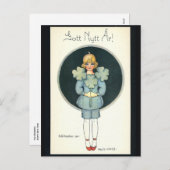 Happy New Year - oude Scandinavisch - Retro Feestdagenkaart (Voorkant / Achterkant)