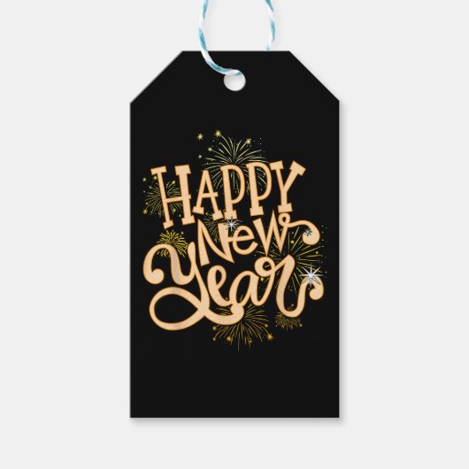 Happy New Year Oudejaarsavond Party Vrouwen Mannen Cadeaulabel (Voorkant)