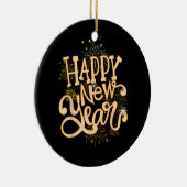Happy New Year Oudejaarsavond Party Vrouwen Mannen Keramisch Ornament (Rechts)