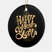Happy New Year Oudejaarsavond Party Vrouwen Mannen Keramisch Ornament (Links)