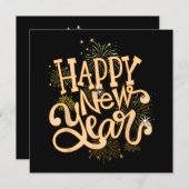 Happy New Year Oudejaarsavond Party Vrouwen Mannen Save The Date (Voorkant / Achterkant)