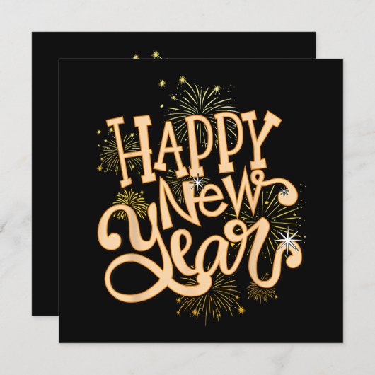 Happy New Year Oudejaarsavond Party Vrouwen Mannen Save The Date (Voorkant / Achterkant)