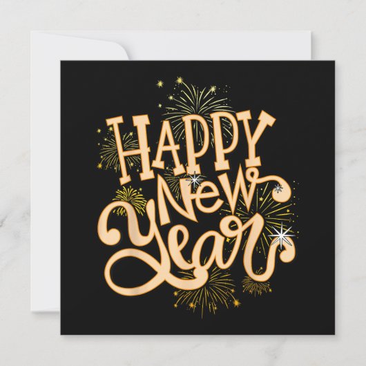 Happy New Year Oudejaarsavond Party Vrouwen Mannen Save The Date (Voorkant)