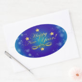 Happy New Year Oval Sticker (Envelop)