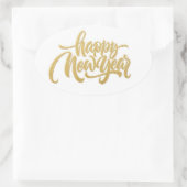 Happy New Year Oval Sticker (Tas)