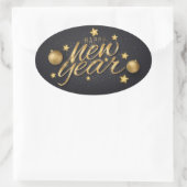Happy New Year Oval Sticker (Tas)