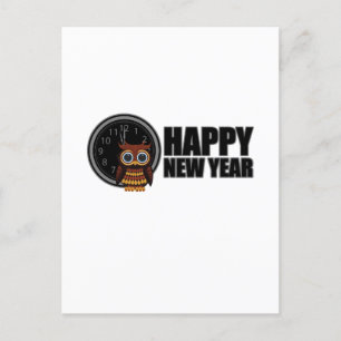 Happy New Year - Owl  Briefkaart