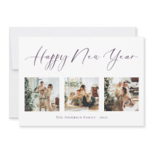 Happy New Year Paars Multi Photo Collage