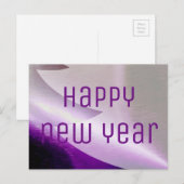 Happy New Year Paarse Silver-kerstboom Feestdagenkaart (Voorkant / Achterkant)