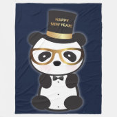 Happy New Year Panda Beer - Leon Tuxedo Fleece Deken (Voorkant)
