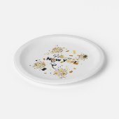 Happy New Year Paper-Borden Papieren Bordje (Gekanteld)