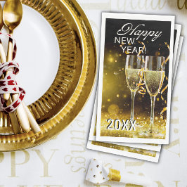 Happy New Year Paper Guest Towels Servet