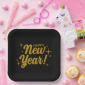 Happy New Year Paper Plates Papieren Bordje (Feest)