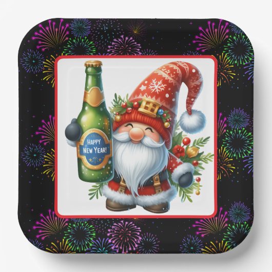 Happy New Year Papieren Bordje (Voorkant)