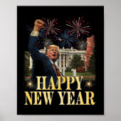 Happy New Year Party 2025 Trump 2024 Neem Amerika Poster (Voorkant)
