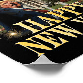Happy New Year Party 2025 Trump 2024 Neem Amerika Poster (Hoek)