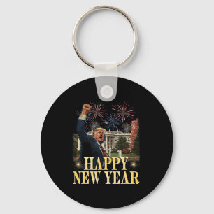 Happy New Year Party 2025 Trump 2024 Neem Amerika Sleutelhanger