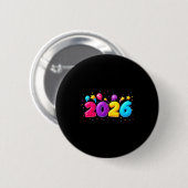 Happy New Year Party 2026 Ballon Family Matching M Ronde Button 5,7 Cm (Voorkant /achterkant)
