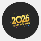 Happy New Year Party 2026 Ballon Family Matching M Ronde Sticker (Voorkant)