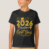 Happy New Year Party 2026 Ballon Family Matching M T-shirt (Voorkant)