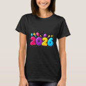 Happy New Year Party 2026 Ballon Family Matching M T-shirt (Voorkant)
