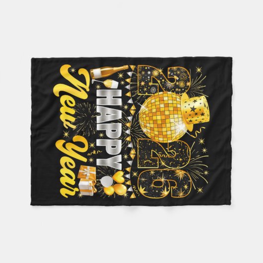 Happy New Year Party 2026 Balloon Family Matching  Fleece Deken (Voorkant (Horizontaal))