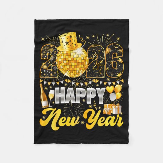 Happy New Year Party 2026 Balloon Family Matching  Fleece Deken (Voorkant)