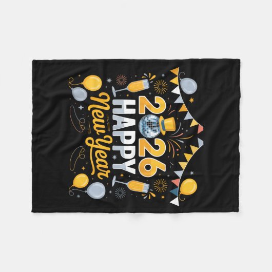 Happy New Year Party 2026 Balloon Family Matching  Fleece Deken (Voorkant (Horizontaal))