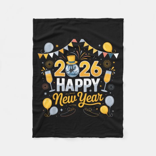 Happy New Year Party 2026 Balloon Family Matching  Fleece Deken (Voorkant)