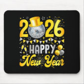 Happy New Year Party 2026 Balloon Family Matching  Muismat (Voorkant)